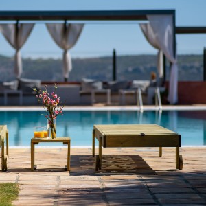 Wooden sun lounger