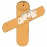 Round post fence bracket Joints for round posts Ø8-Ø10cm