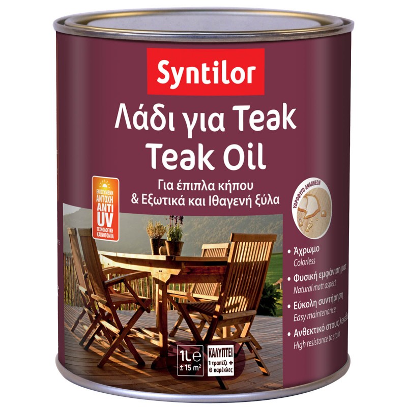 Teak exotic wood and furniture oil