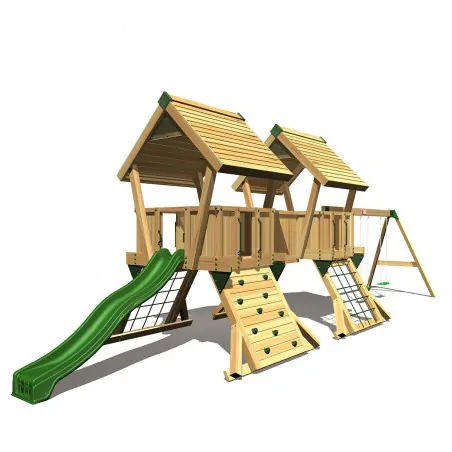 Commercial wooden playground Q4S - with swing module