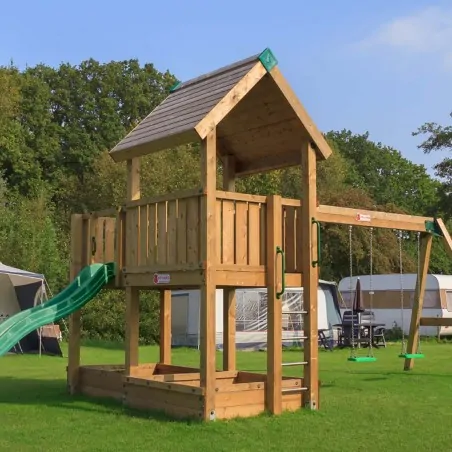 Ξύλινη παιδική χαρά - Project 3S Project 3S με Κούνια Προέκταση 2 θέσεων - Παιδική Χαρά Επαγγελματικής Χρήσης