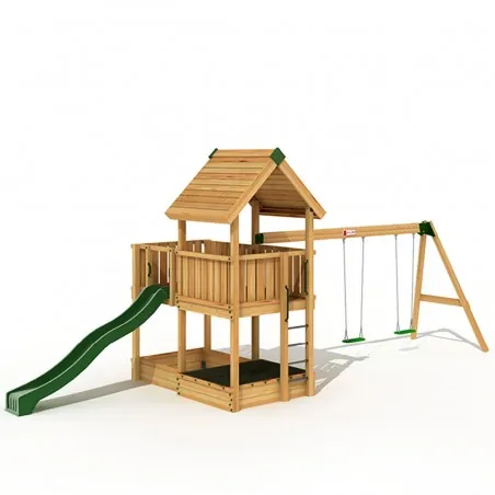 Ξύλινη παιδική χαρά - Project 3S Project 3S με Κούνια Προέκταση 2 θέσεων - Παιδική Χαρά Επαγγελματικής Χρήσης