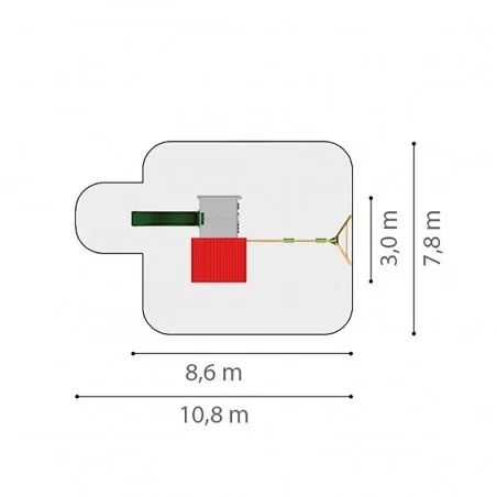 Ξύλινη παιδική χαρά - Project 3S Project 3S με Κούνια Προέκταση 2 θέσεων - Παιδική Χαρά Επαγγελματικής Χρήσης