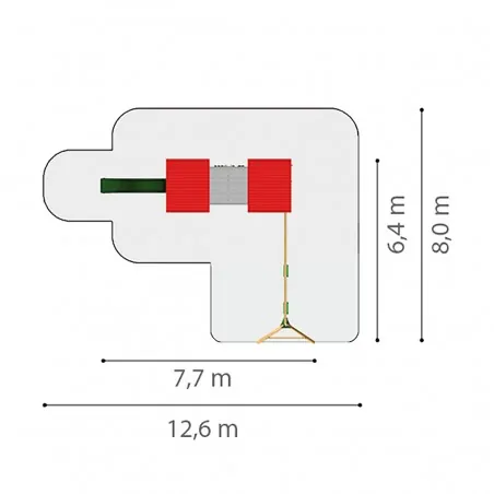 Ξύλινη παιδική χαρά - Project 4S Project 4s - Παιδική Χαρά Επαγγελματικής Χρήσης -  με Κούνια Προέκταση 2 θέσεων