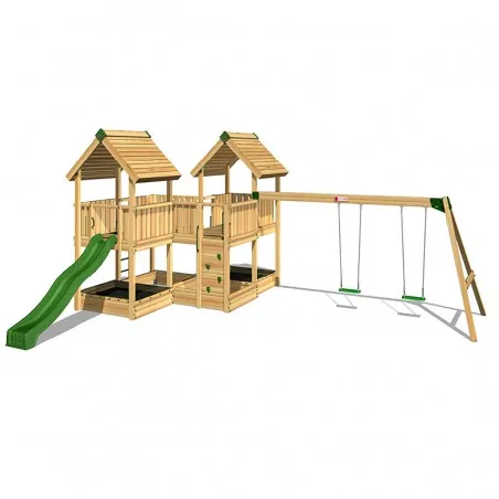 Ξύλινη παιδική χαρά - Project 6S Παιδική Χαρά Επαγγελματικής Χρήσης - Project 6 με Κούνια Προέκταση 2 θέσεων