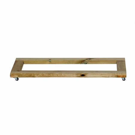 Rectangular planter base with wheels