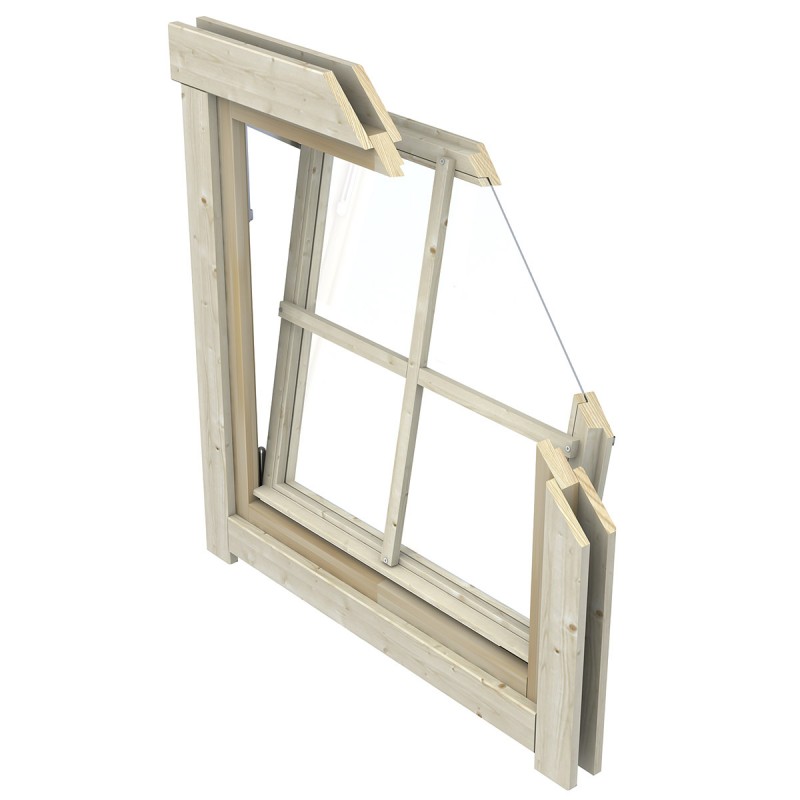 Wooden double window