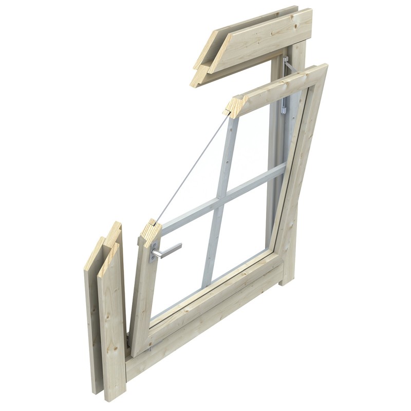 Wooden double window