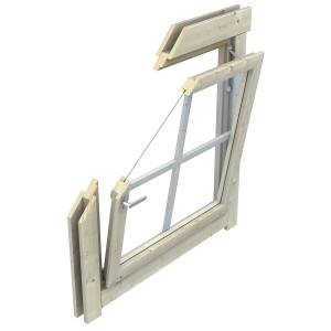 Wooden shingle window