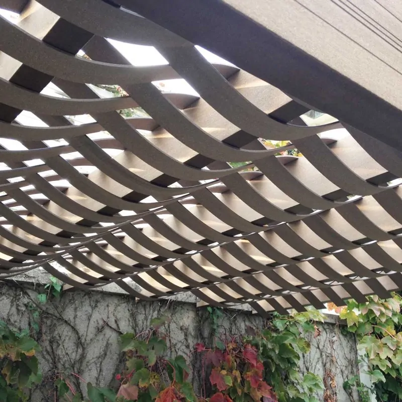WPC stripe wall pergola