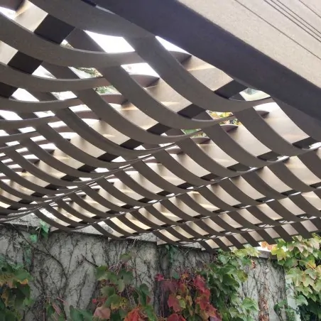 WPC stripe wall pergola WPC wall pergola | 300 x 300cm.