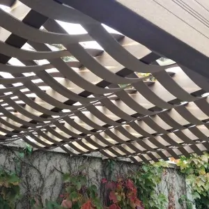 WPC stripe wall pergola
