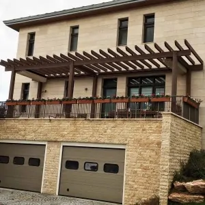 WPC πέργκολα σκελετός απο τοίχο