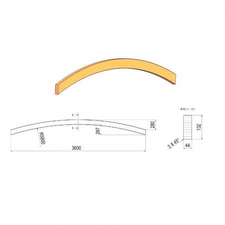 Timber arch 4,4 x 13,2 x 360cm