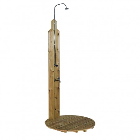 Wooden beach shower