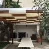 Pergola with fabric stripes 48,3cm - 300 x 300cm