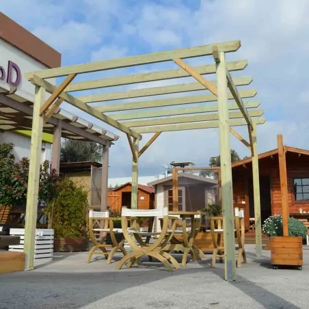 Ξύλινος σκελετός πέργκολας 300 x 300εκ.