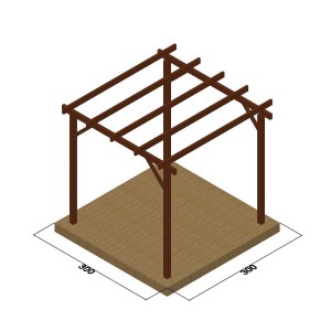 wooden pergola made of pressure-treated pine timber