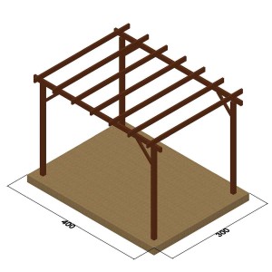 wooden pergola made of pressure-treated pine timber