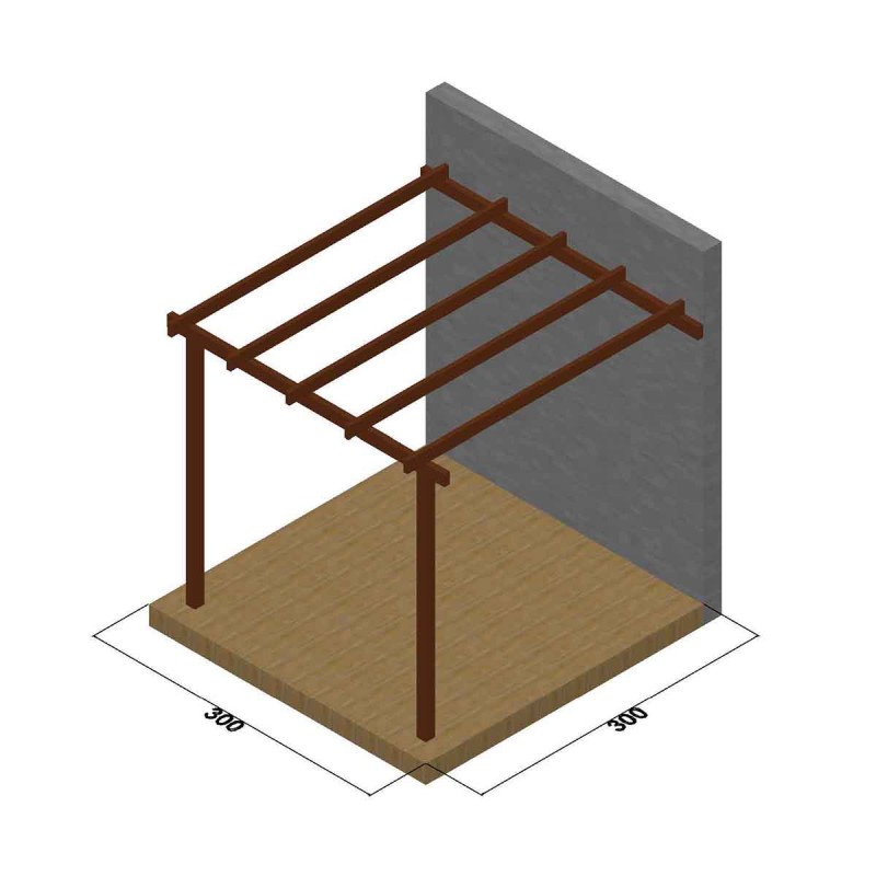 wooden pergola made of pressure-treated pine timber