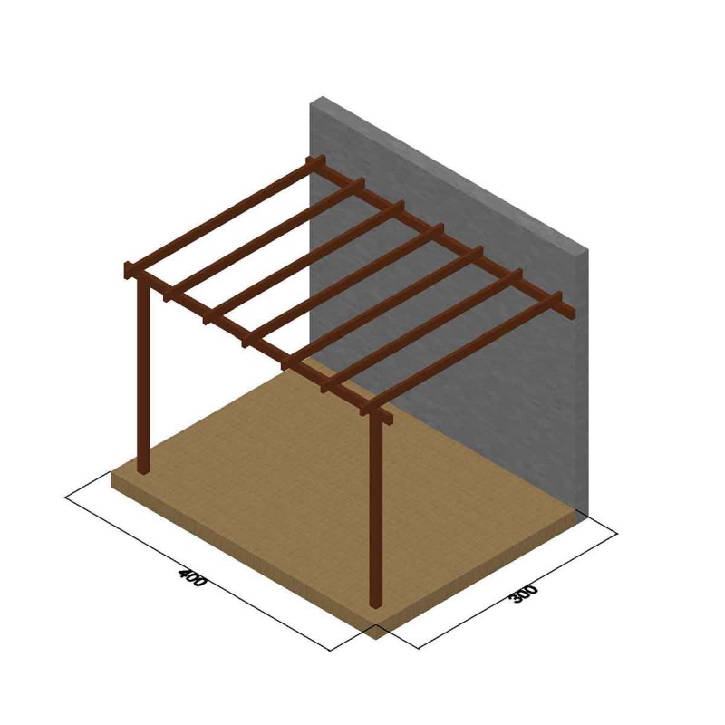 wooden pergola made of pressure-treated pine timber