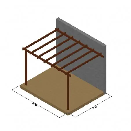 Wall pergola frame 300 x 300cm