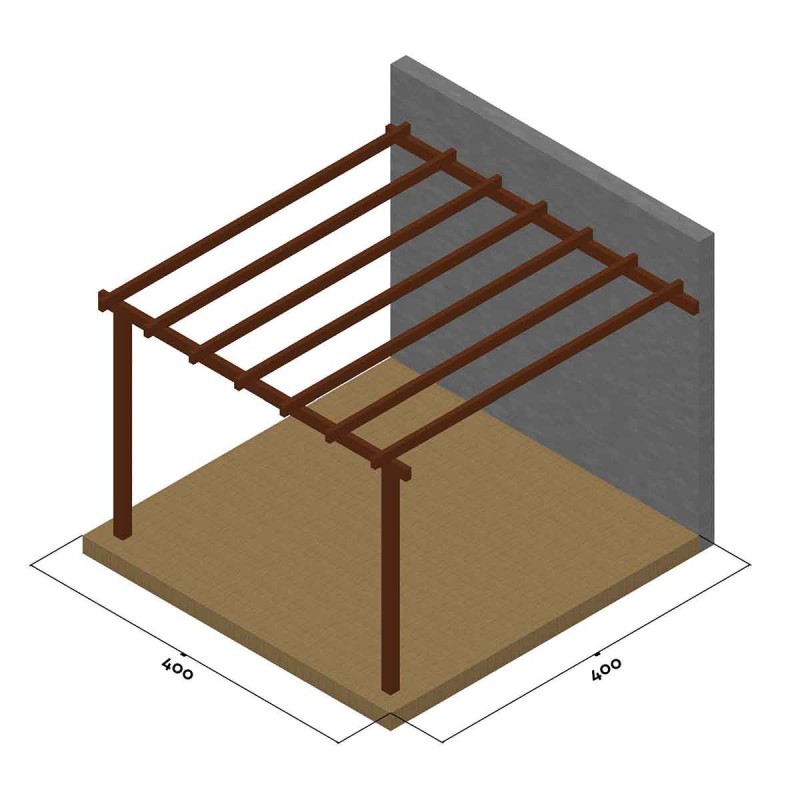 wooden pergola made of pressure-treated pine timber