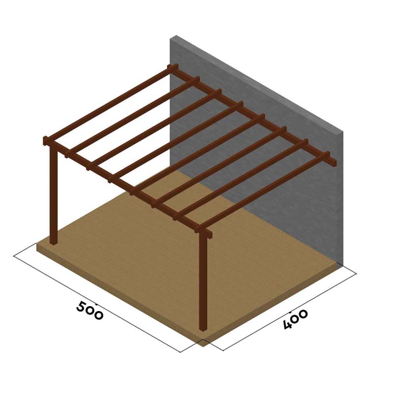 wooden pergola made of pressure-treated pine timber