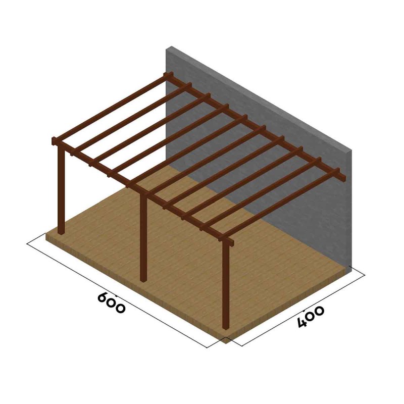 wooden pergola made of pressure-treated pine timber