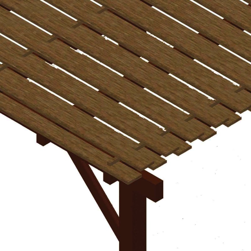 Double board wooden pergola