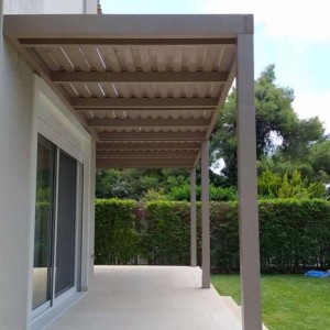 Double board wooden pergola