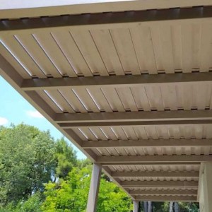 Double board wooden pergola