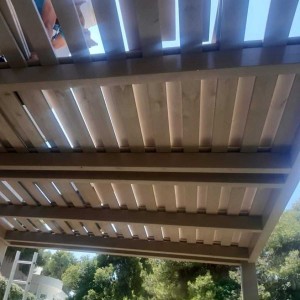 Double board wooden pergola