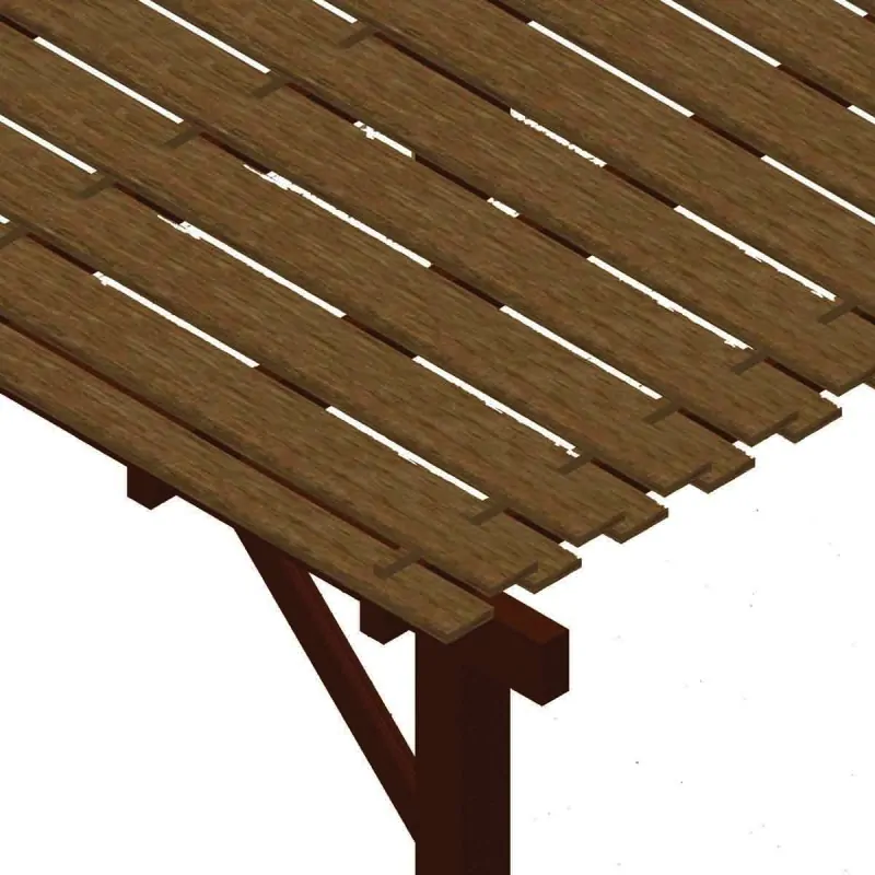Wall double board wooden pergola