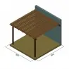 Wall double board wooden pergola 300 x 300cm