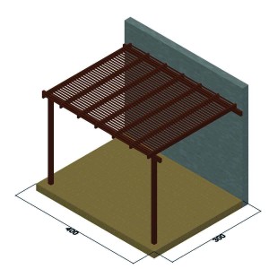 Wall slatted pergola 5,8cm