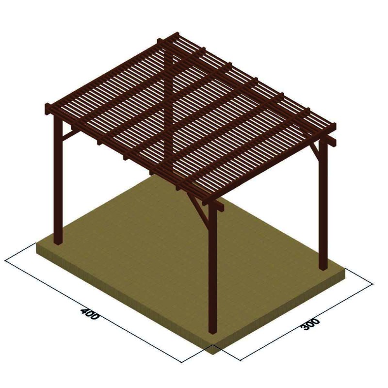 pergola made of pressure-treated timber