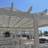WPC stripe wall pergola WPC wall pergola | 300 x 300cm.