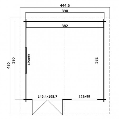 Log house Kalioppe 410 x 410cm