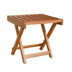 Folding teak side table