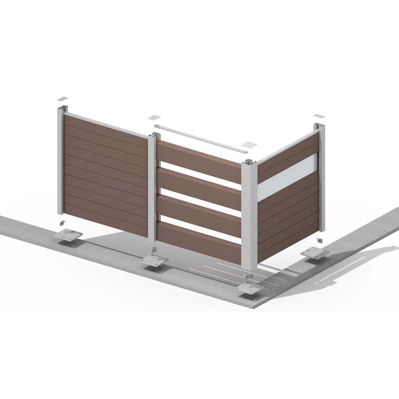 Therrawood aluminum top rail 500εκ. | ΓΚΡΙ ΣΚΟΥΡΟ