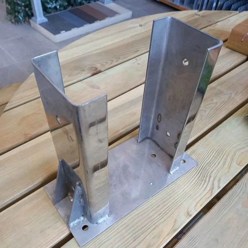 Βάση Inox Στήριξης για Σύνθετη Δοκό 9 x 20 εκ.