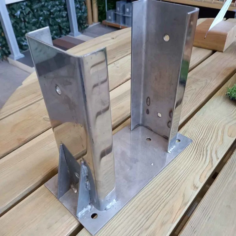 Stainless Steel Base for 9 x 20 cm Wooden Beam