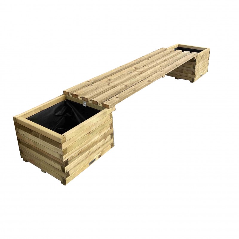 outdoor planter bench