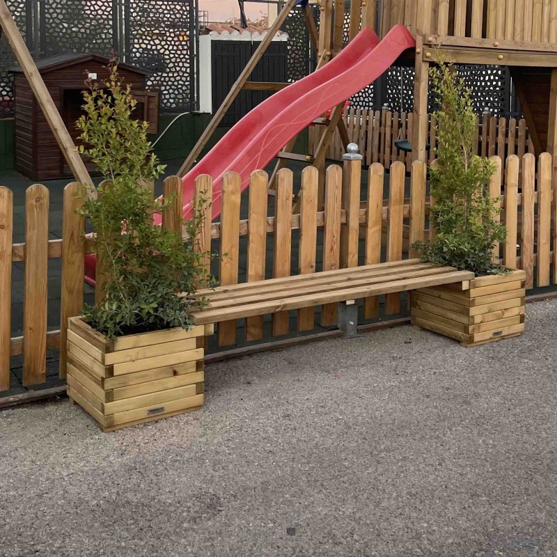 outdoor planter bench