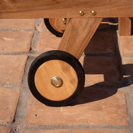 Spare wheel for sun lounger teak