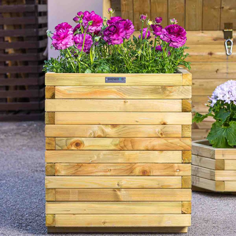 Wooden square planter 56(h) x 50 x  50cm