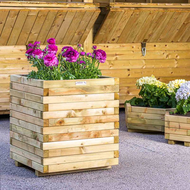 Wooden square planter 56(h) x 50 x  50cm