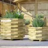 Wooden hexagonal flower pot WOODEN POT HEXAGON 12 SIDES 34(H) x Φ55CM.