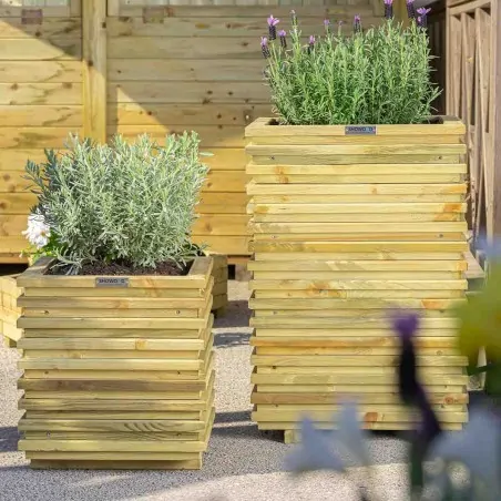 Wooden square flower planter WOODEN POT SQUARE 40(H) x 40 x 40cm.